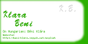 klara beni business card
